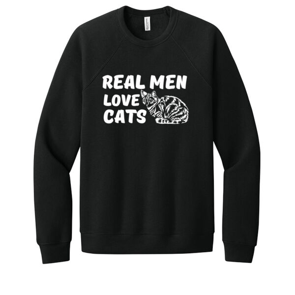 Men Love Cats White - Unisex Premium Fleece Crew Sweatshirt Thumbnail
