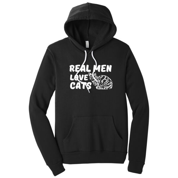 Men Love Cats White - Unisex Premium Fleece Hooded Sweatshirt Thumbnail