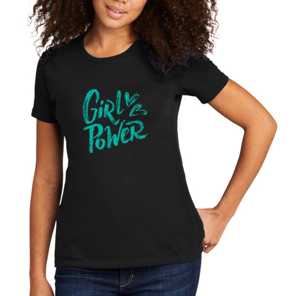 Girl Power Teal - Women's Premium Cotton T-Shirt Thumbnail