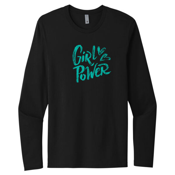 Girl Power Teal - Unisex Premium Cotton Long Sleeve T-Shirt Thumbnail