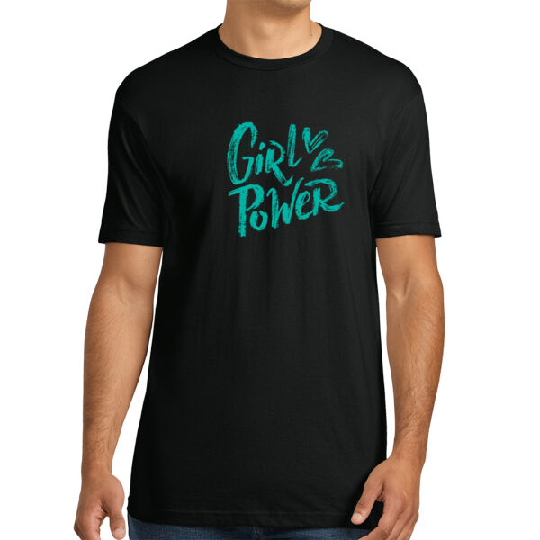 Girl Power Teal - Unisex Premium Cotton T-Shirt Thumbnail