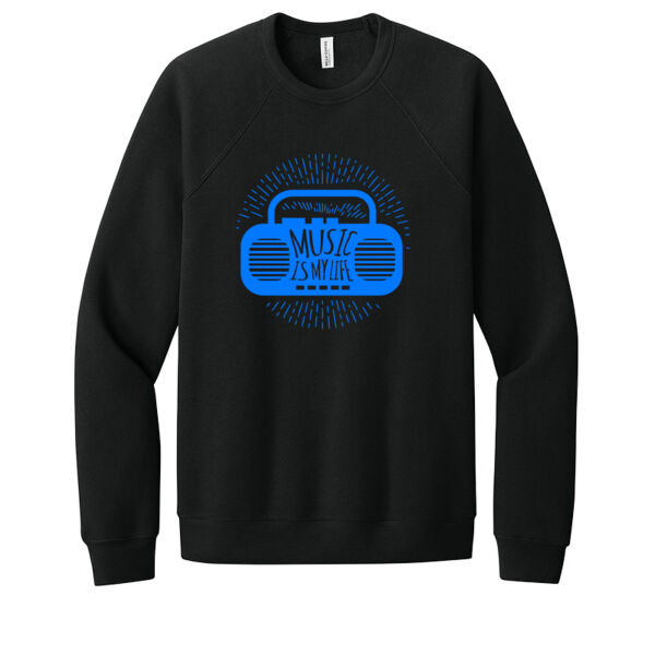 Music Is Life Blue - Unisex Premium Fleece Crew Sweatshirt Thumbnail