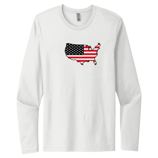 USA Black Red - Unisex Premium Cotton Long Sleeve T-Shirt Thumbnail