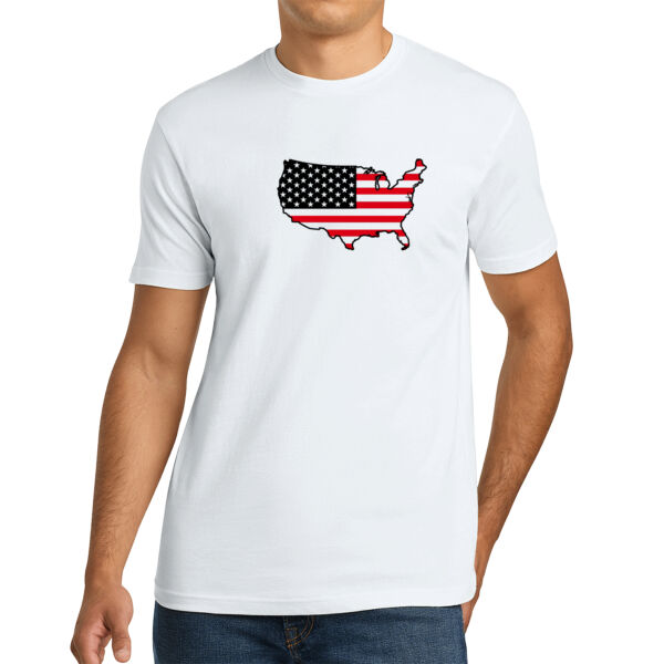 USA Black Red - Unisex Premium Cotton T-Shirt Thumbnail