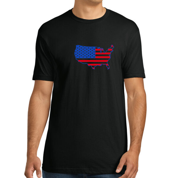 USA Red Blue - Unisex Premium Cotton T-Shirt Thumbnail