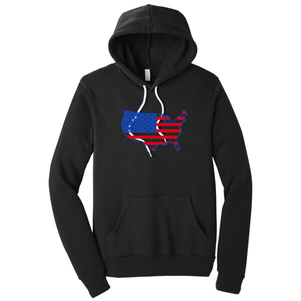 USA Red Blue - Unisex Premium Fleece Hooded Sweatshirt Thumbnail