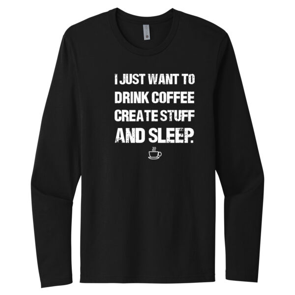 Drink Coffee And Sleep - Unisex Premium Cotton Long Sleeve T-Shirt Thumbnail