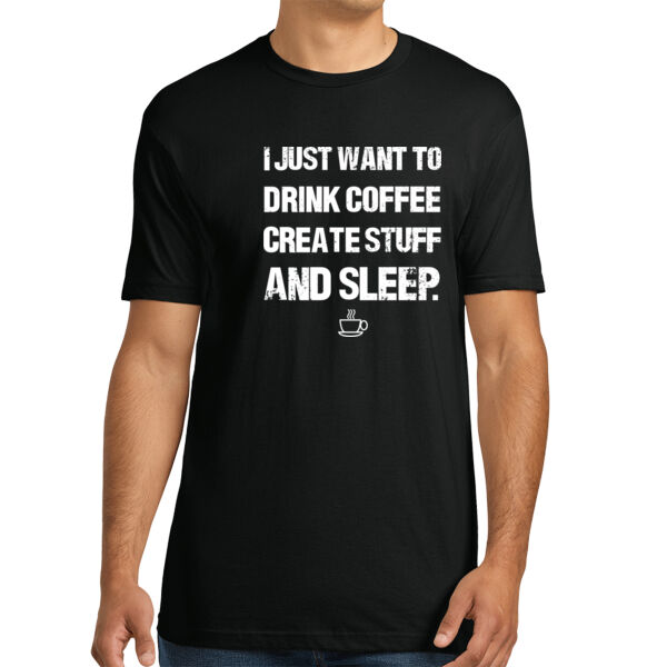 Drink Coffee And Sleep - Unisex Premium Cotton T-Shirt Thumbnail
