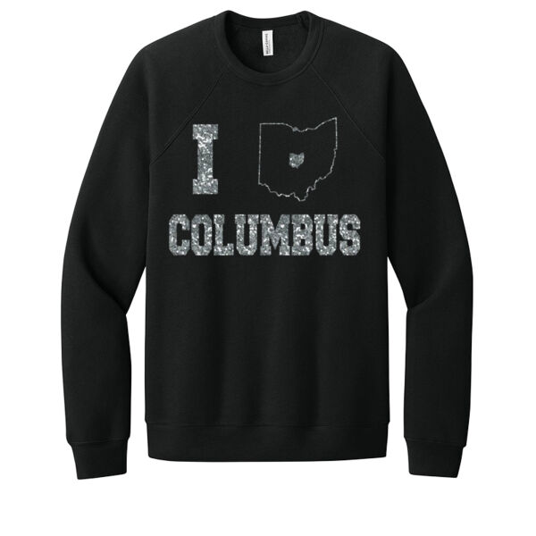 I Love Columbus Silver - Unisex Premium Fleece Crew Sweatshirt Thumbnail