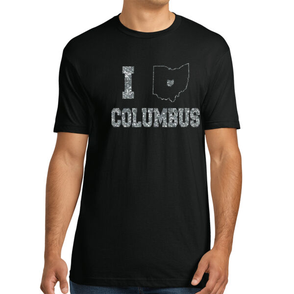 I Love Columbus Silver - Unisex Premium Cotton T-Shirt Thumbnail