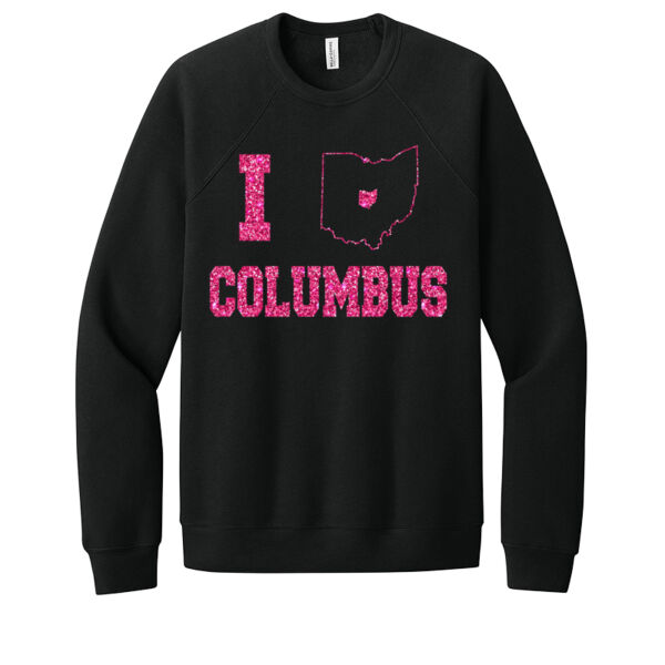 I Love Columbus Pink - Unisex Premium Fleece Crew Sweatshirt Thumbnail