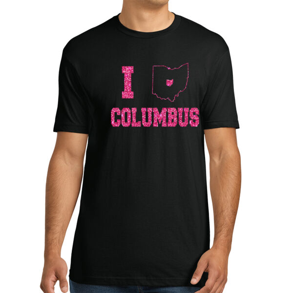 I Love Columbus Pink - Unisex Premium Cotton T-Shirt Thumbnail