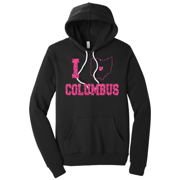 I Love Columbus Pink - Unisex Premium Fleece Hooded Sweatshirt Thumbnail