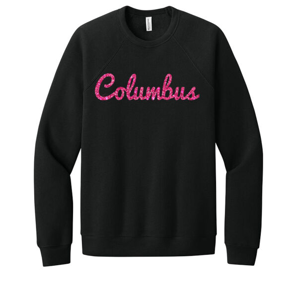 Columbus Script Pink - Unisex Premium Fleece Crew Sweatshirt Thumbnail