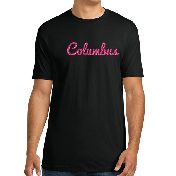 Columbus Script Pink - Unisex Premium Cotton T-Shirt Thumbnail