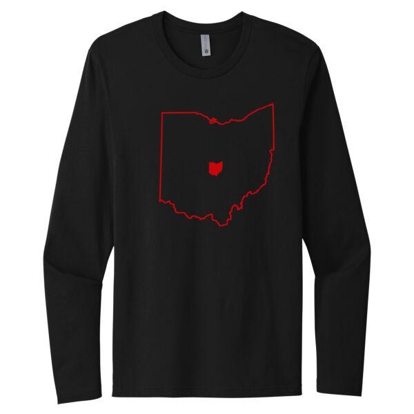Ohio Heart Red - Unisex Premium Cotton Long Sleeve T-Shirt Thumbnail