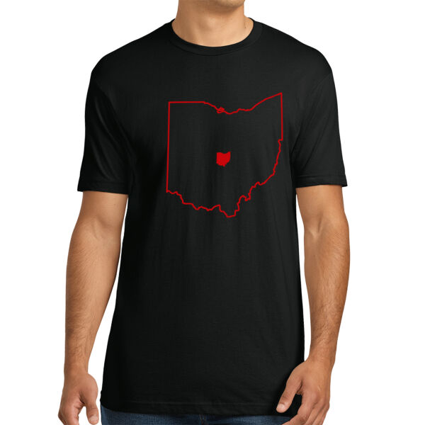Ohio Heart Red - Unisex Premium Cotton T-Shirt Thumbnail
