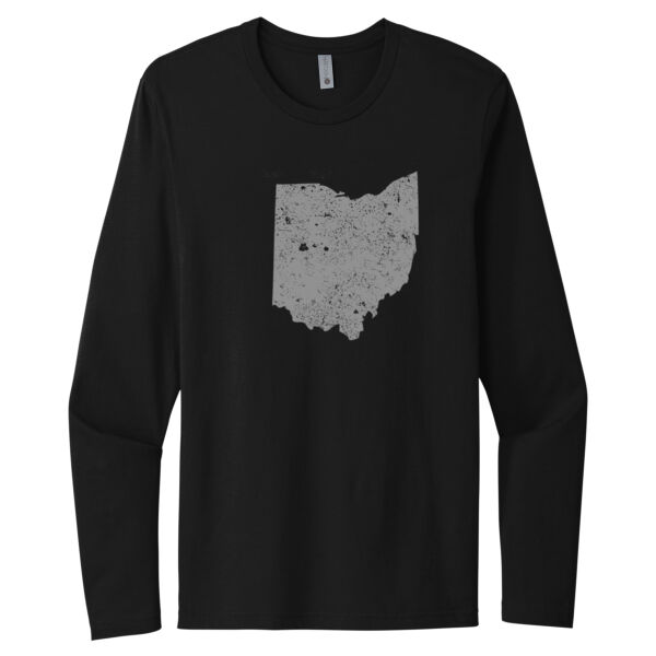 Distressed Ohio Grey - Unisex Premium Cotton Long Sleeve T-Shirt Thumbnail