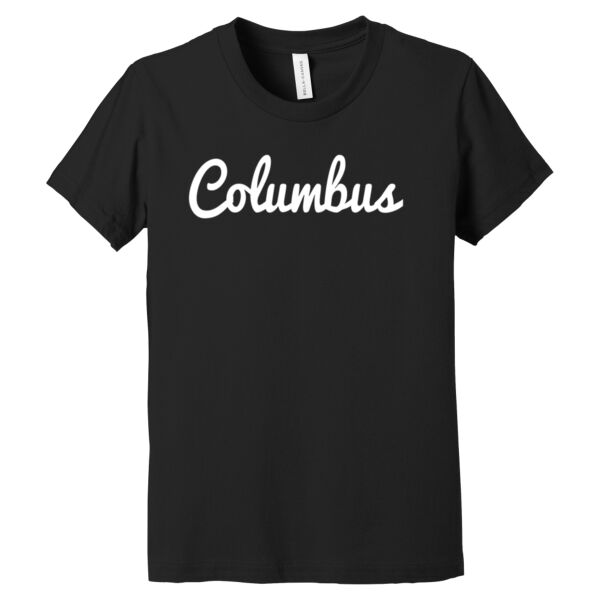 Columbus Script White - Youth Jersey Short Sleeve Tee Thumbnail