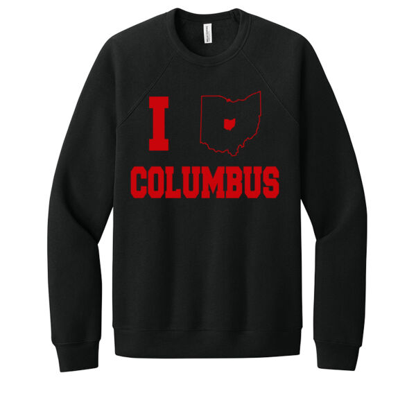 I Love Columbus Red - Unisex Premium Fleece Crew Sweatshirt Thumbnail