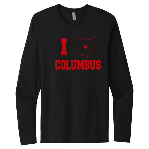 I Love Columbus Red - Unisex Premium Cotton Long Sleeve T-Shirt Thumbnail