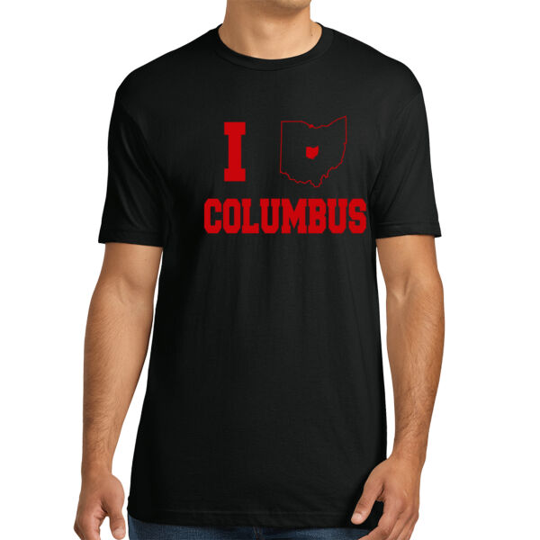 I Love Columbus Red - Unisex Premium Cotton T-Shirt Thumbnail