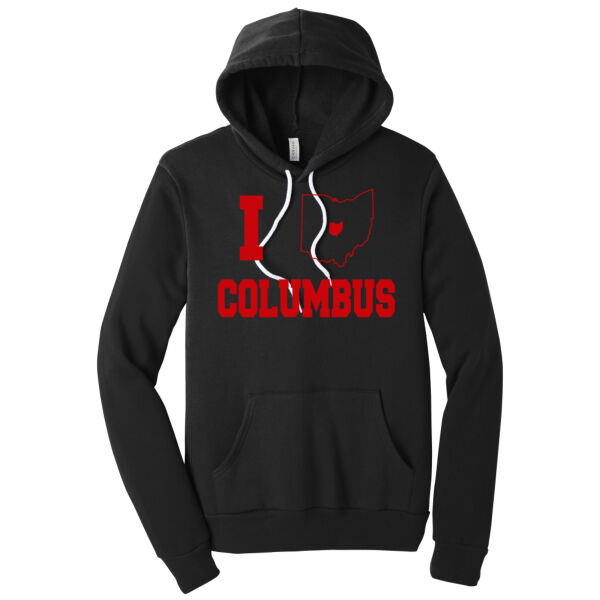 I Love Columbus Red - Unisex Premium Fleece Hooded Sweatshirt Thumbnail
