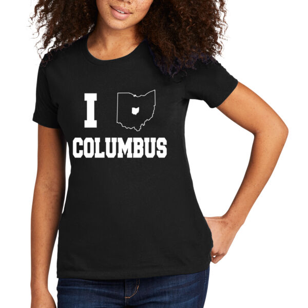 I Love Columbus White - Women's Premium Cotton T-Shirt Thumbnail