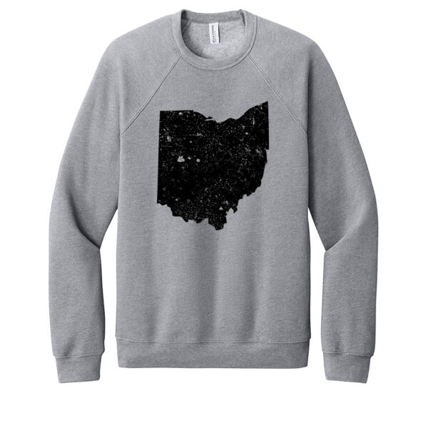 Distressed Ohio Black - Unisex Premium Fleece Crew Sweatshirt Thumbnail