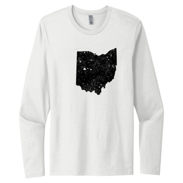 Distressed Ohio Black - Unisex Premium Cotton Long Sleeve T-Shirt Thumbnail