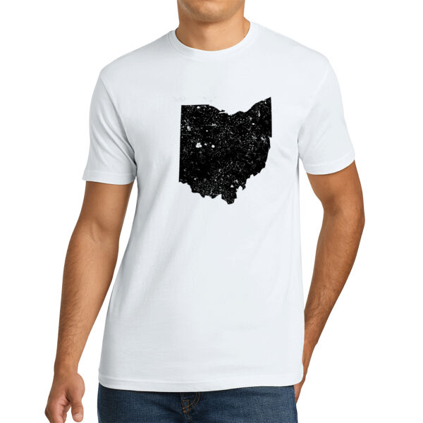 Distressed Ohio Black - Unisex Premium Cotton T-Shirt Thumbnail