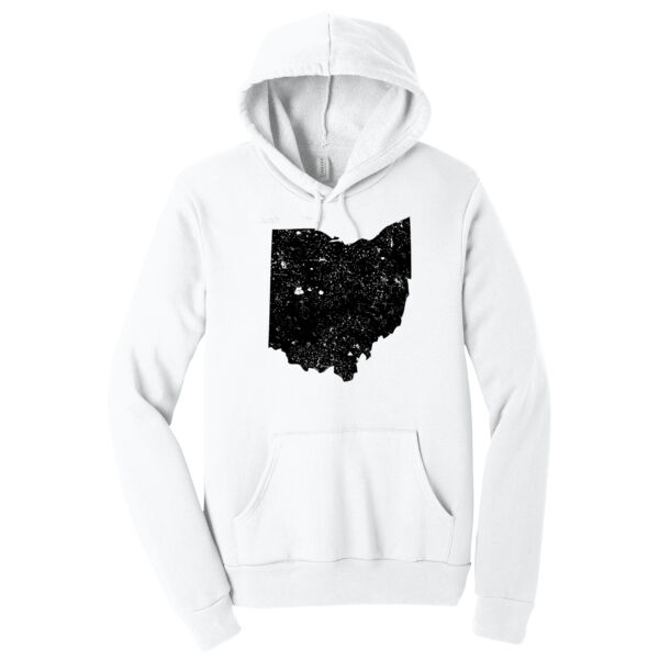 Distressed Ohio Black - Unisex Premium Fleece Hooded Sweatshirt Thumbnail