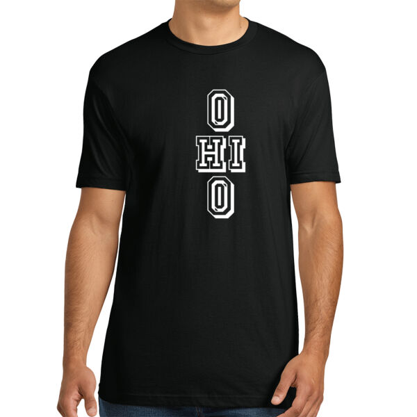 Ohio Stacked White - Unisex Premium Cotton T-Shirt Thumbnail