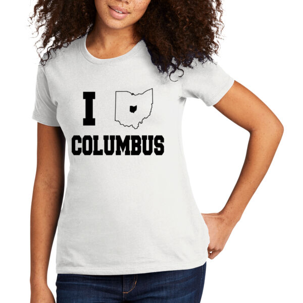I Love Columbus Black - Women's Premium Cotton T-Shirt Thumbnail