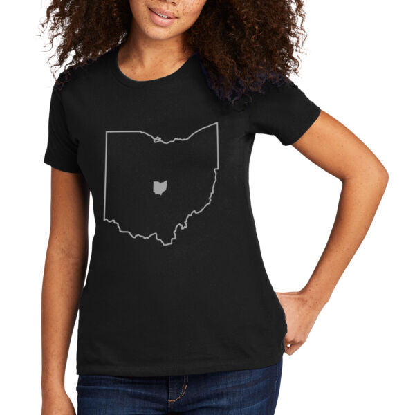 Ohio Heart Grey - Women's Premium Cotton T-Shirt Thumbnail