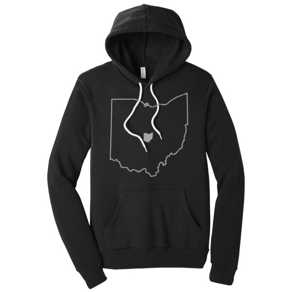 Ohio Heart Grey - Unisex Premium Fleece Hooded Sweatshirt Thumbnail