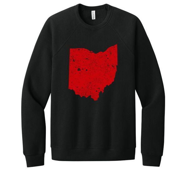 Distressed Ohio Red - Unisex Premium Fleece Crew Sweatshirt Thumbnail