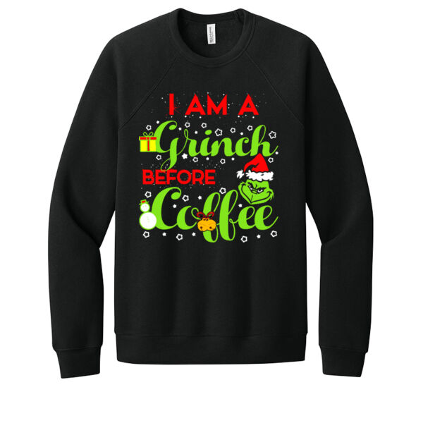 Grinch Before Coffee - Unisex Premium Fleece Crew Sweatshirt Thumbnail