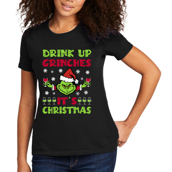 Drink up Grinches - Women's Premium Cotton T-Shirt Thumbnail