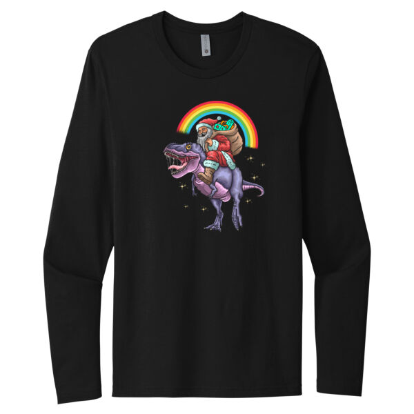 Santasourus - Unisex Premium Cotton Long Sleeve T-Shirt Thumbnail