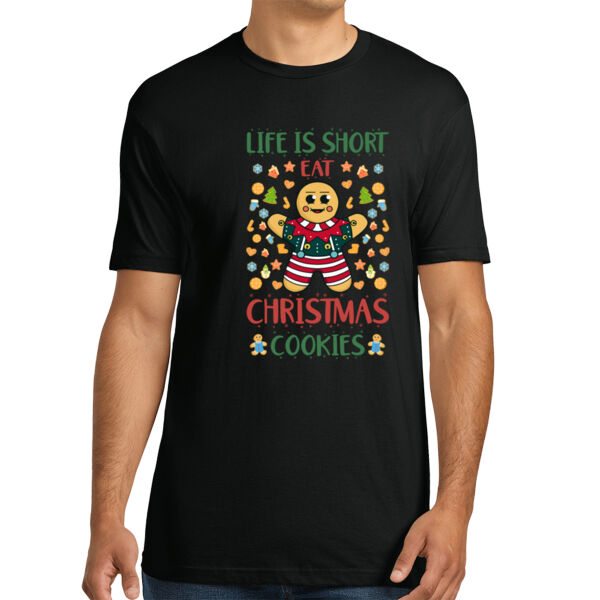 Eat Christmas Cookies - Unisex Premium Cotton T-Shirt Thumbnail
