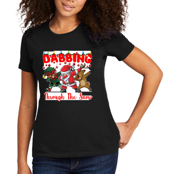 Dabbing Through The Snow - Women's Premium Cotton T-Shirt Thumbnail