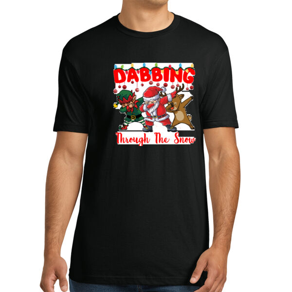 Dabbing Through The Snow - Unisex Premium Cotton T-Shirt Thumbnail