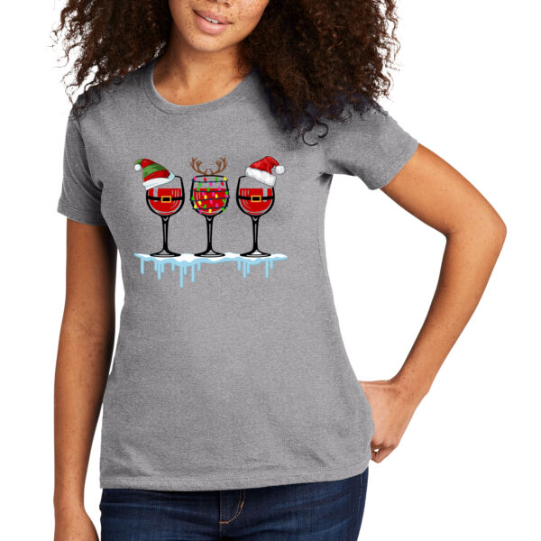 Christmas Wine - Women's Premium Cotton T-Shirt Thumbnail