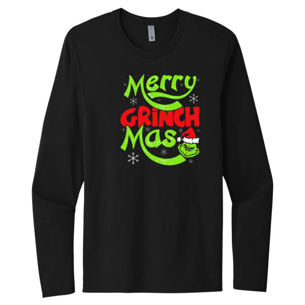 Merry Grinch Mas - Unisex Premium Cotton Long Sleeve T-Shirt Thumbnail