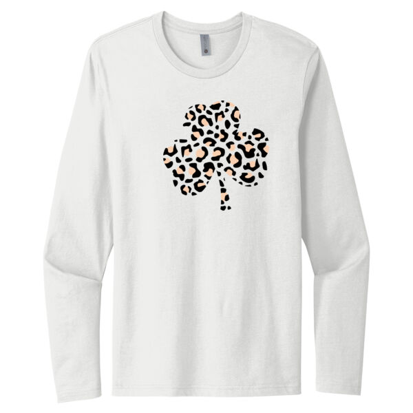 Clover Leopard Print - Unisex Premium Cotton Long Sleeve T-Shirt Thumbnail
