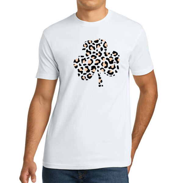 Clover Leopard Print - Unisex Premium Cotton T-Shirt Thumbnail