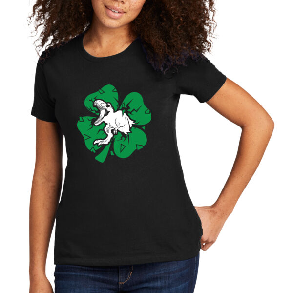 Dino Clover - Women's Premium Cotton T-Shirt Thumbnail