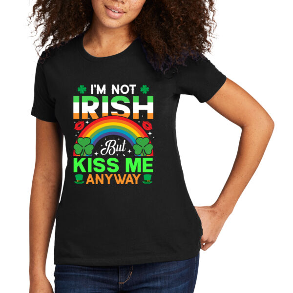 I'm Not Irish But Kiss Me - Women's Premium Cotton T-Shirt Thumbnail