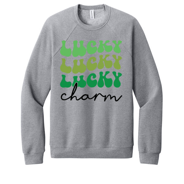 Green Lucky Charm - Unisex Premium Fleece Crew Sweatshirt Thumbnail